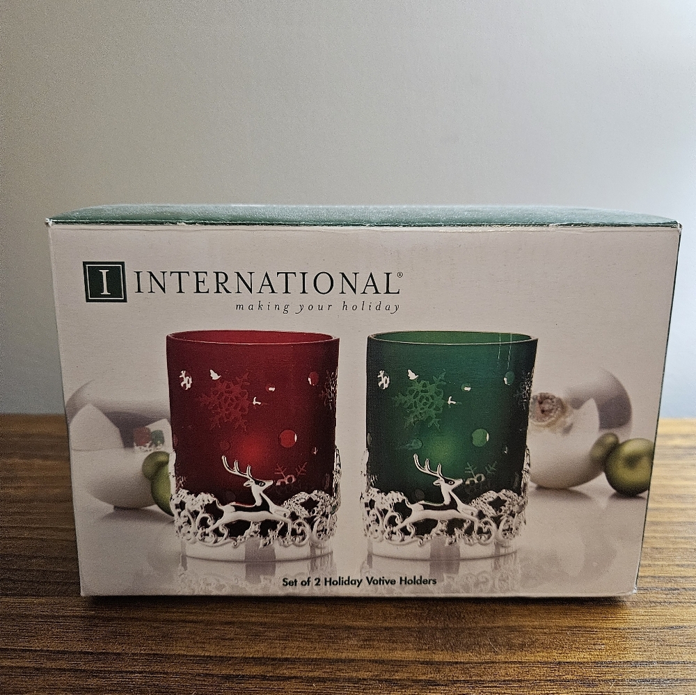 International Reindeer candle holders NWT